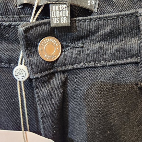 Miss Guided Women's High Waisted Mom Jeans Black - 8 - Picture 5 of 5